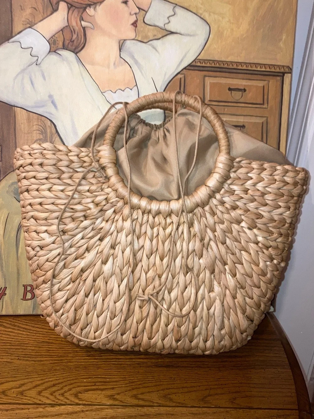 Summer Rattan Straw Tote Handbag -
- NWOT MSRP $40 - Picture 5 of 7